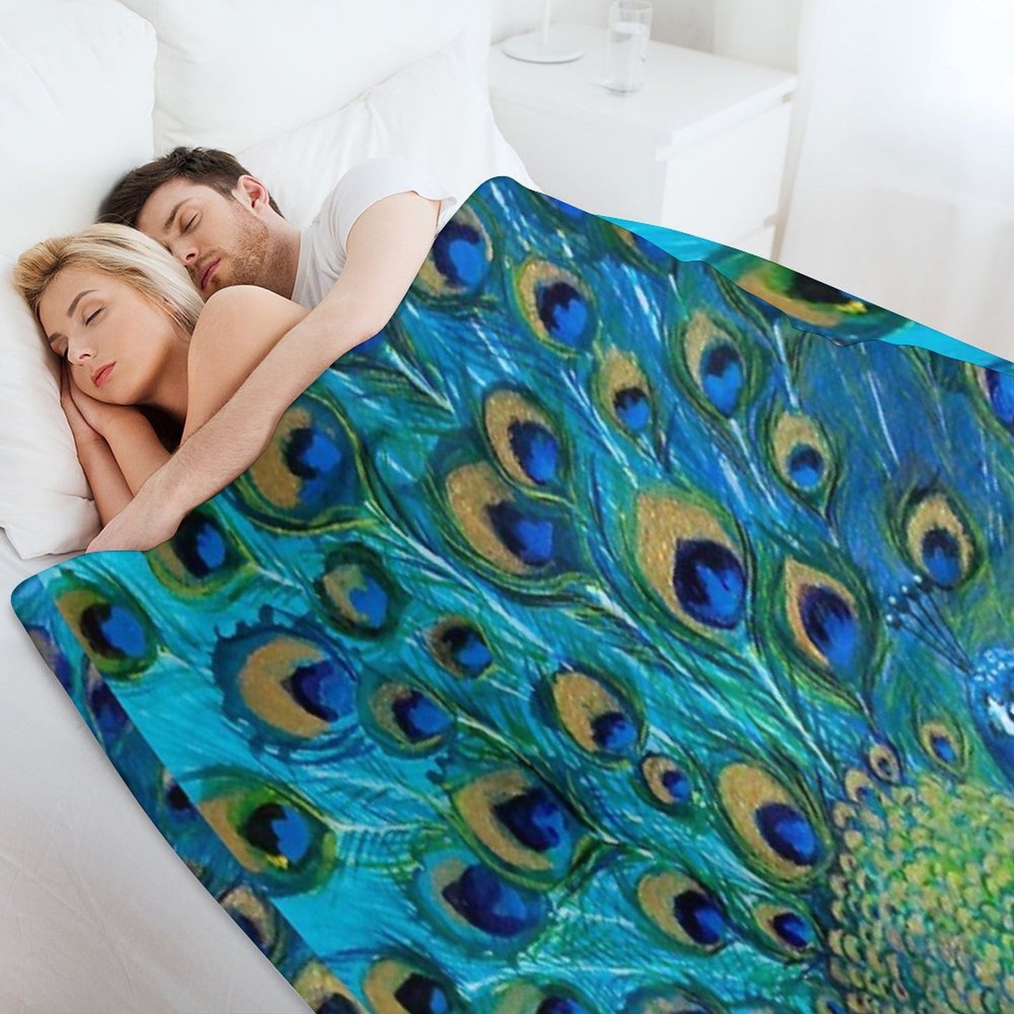 Beautiful Painted Peacock in Its Full Glory Throw Blanket