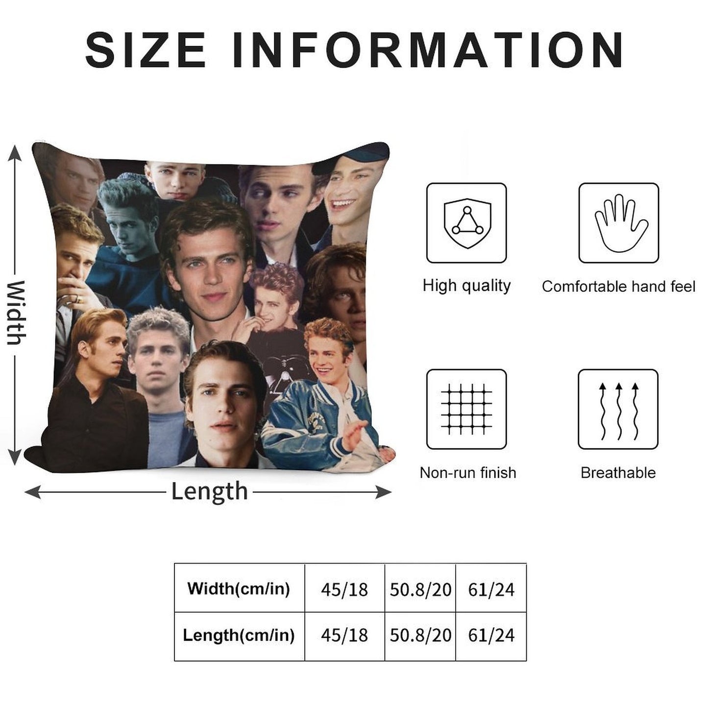 Hayden Christensen Hot Collage Soft Anti-Pilling Throw Pillow