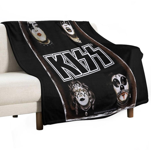 Vintage Kiss Original Band Throw Blanket