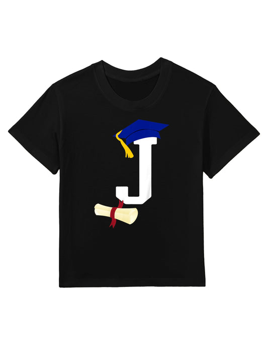 Kids Initial J Letter for Boys Preschool Graduation Kindergarten Kids T-Shirt
