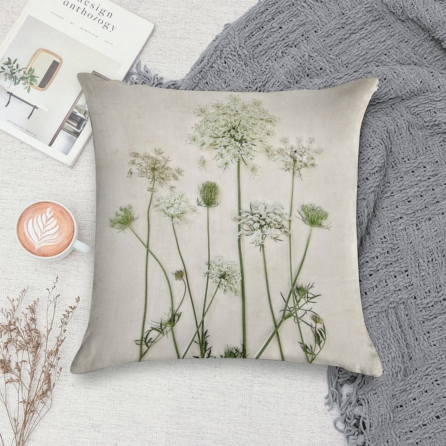 Queen Anne's Lace Soft Durable Construction Throw Pillow
