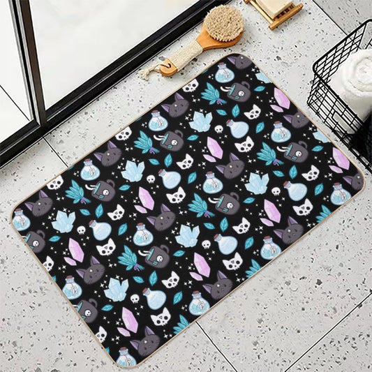 Herb Witch Black Nikury Absorbent Bath Mat