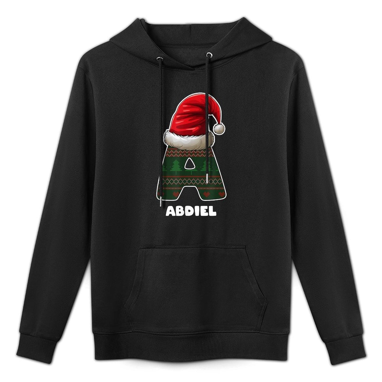 Christmas Letter A First Name Abdiel Machine Washable Hoodie
