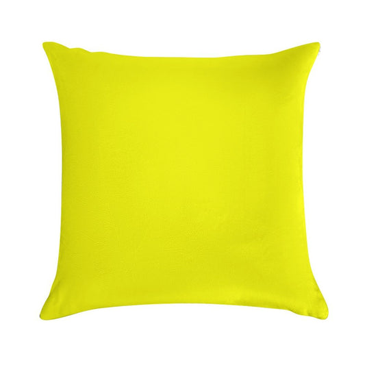 Neon Fluorescent Yellow  Yellowneon YellowFluro Yellow Soft Short Plush Fabric Throw Pillow
