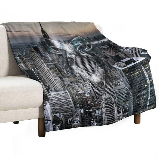 Angelic Rune NYC City-Scape Throw Blanket