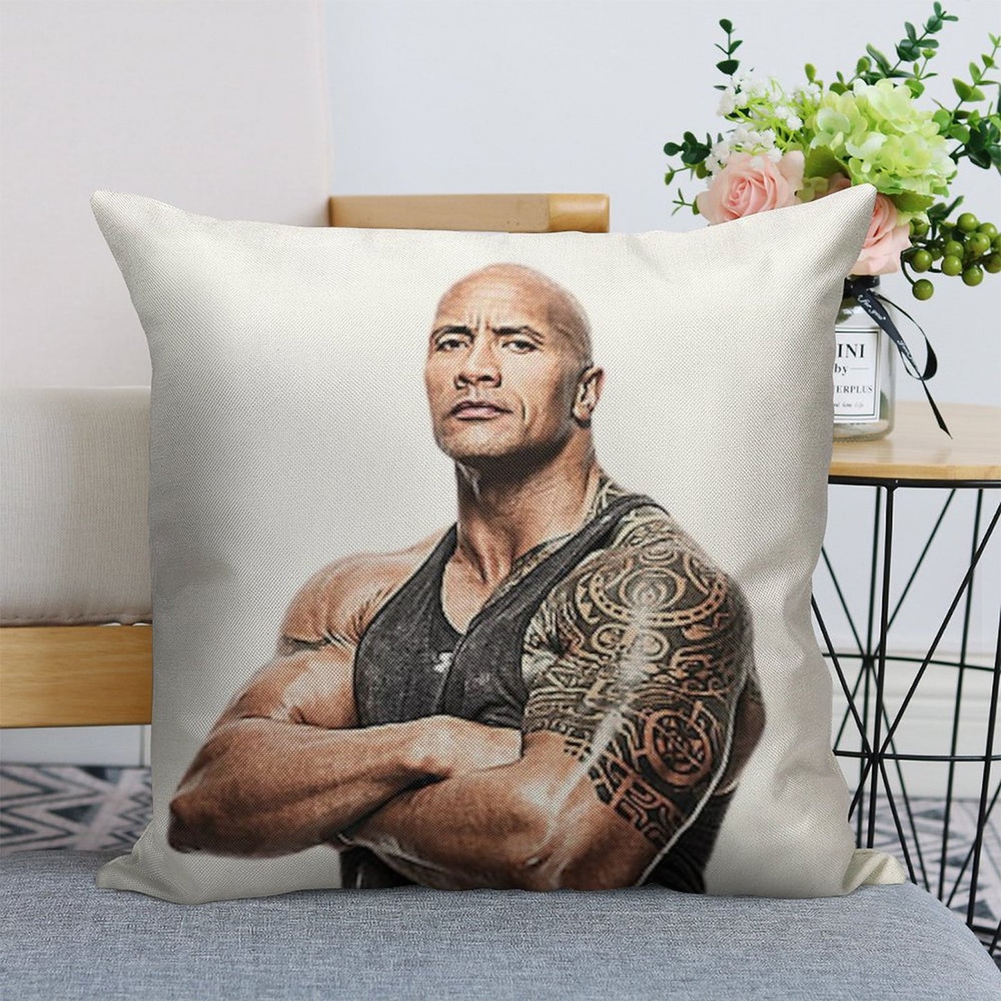 CAN YOU SMELL WHAT THE ROCK IS COOKING Linen Throw Pillow Cover