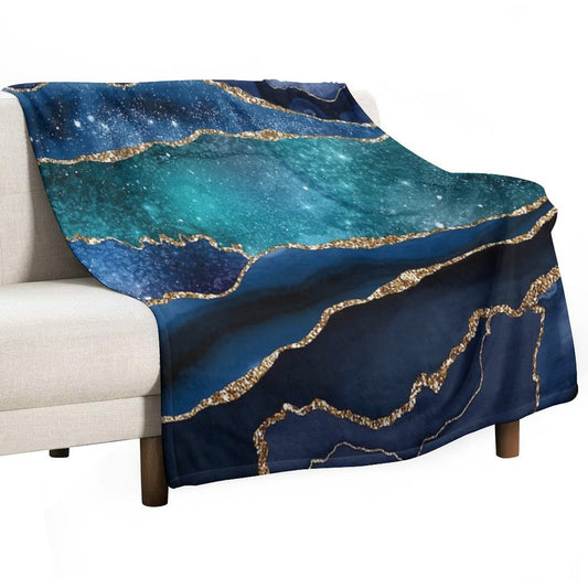 Glamour Milky Way Faux Marble Galaxy Throw Blanket