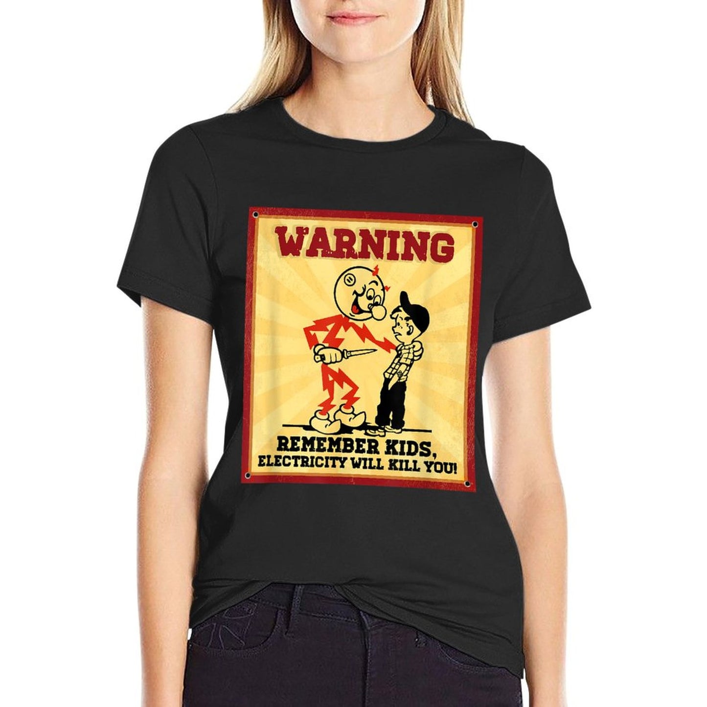 Funny Electrician Remember Kids Electricity Will Kill You T-Shirt