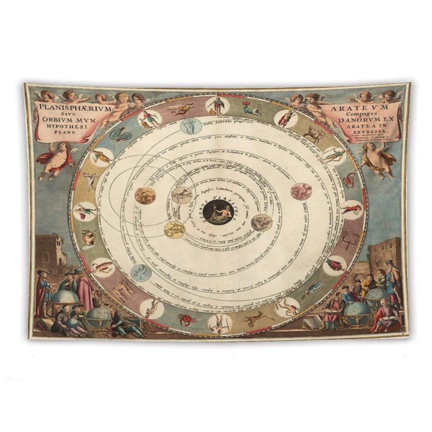 Vintage Zodiac Circle with Horoscope Tapestry
