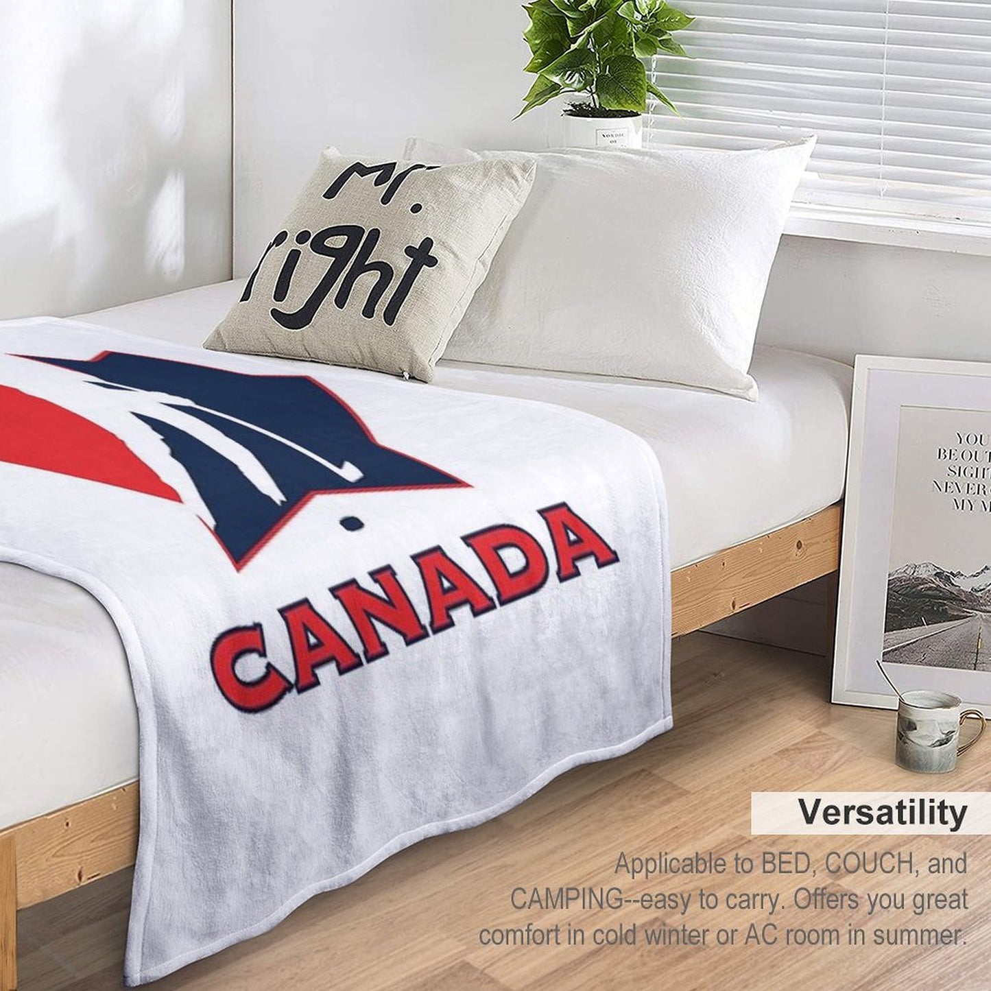 Hockey, Canada Throw Blanket