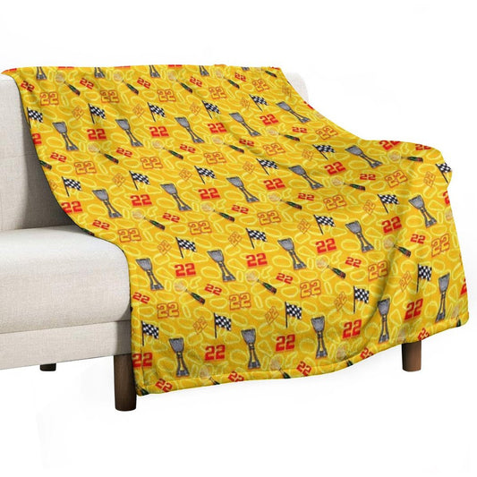 Joey Logano But It’s A Looping Pattern (yellow) Throw Blanket