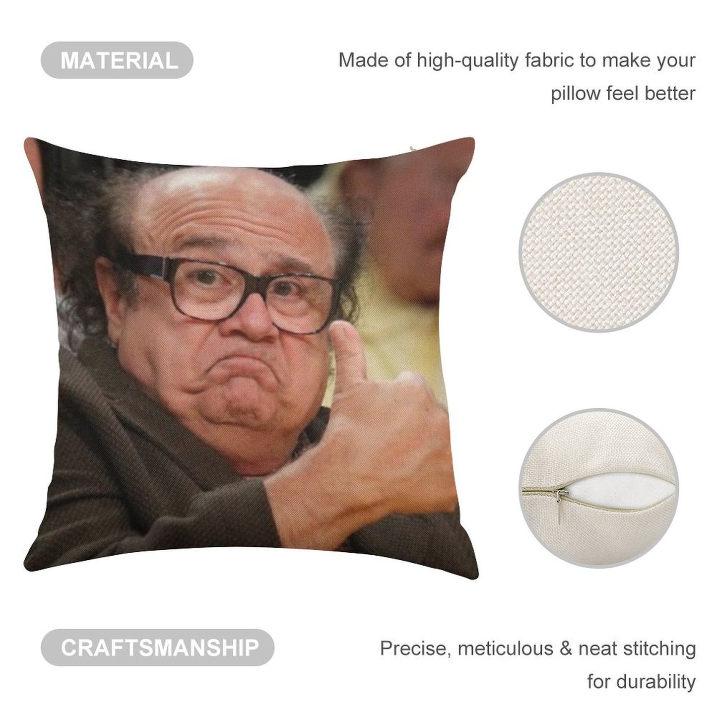 Danny Devito Approves Linen Throw Pillow Cover