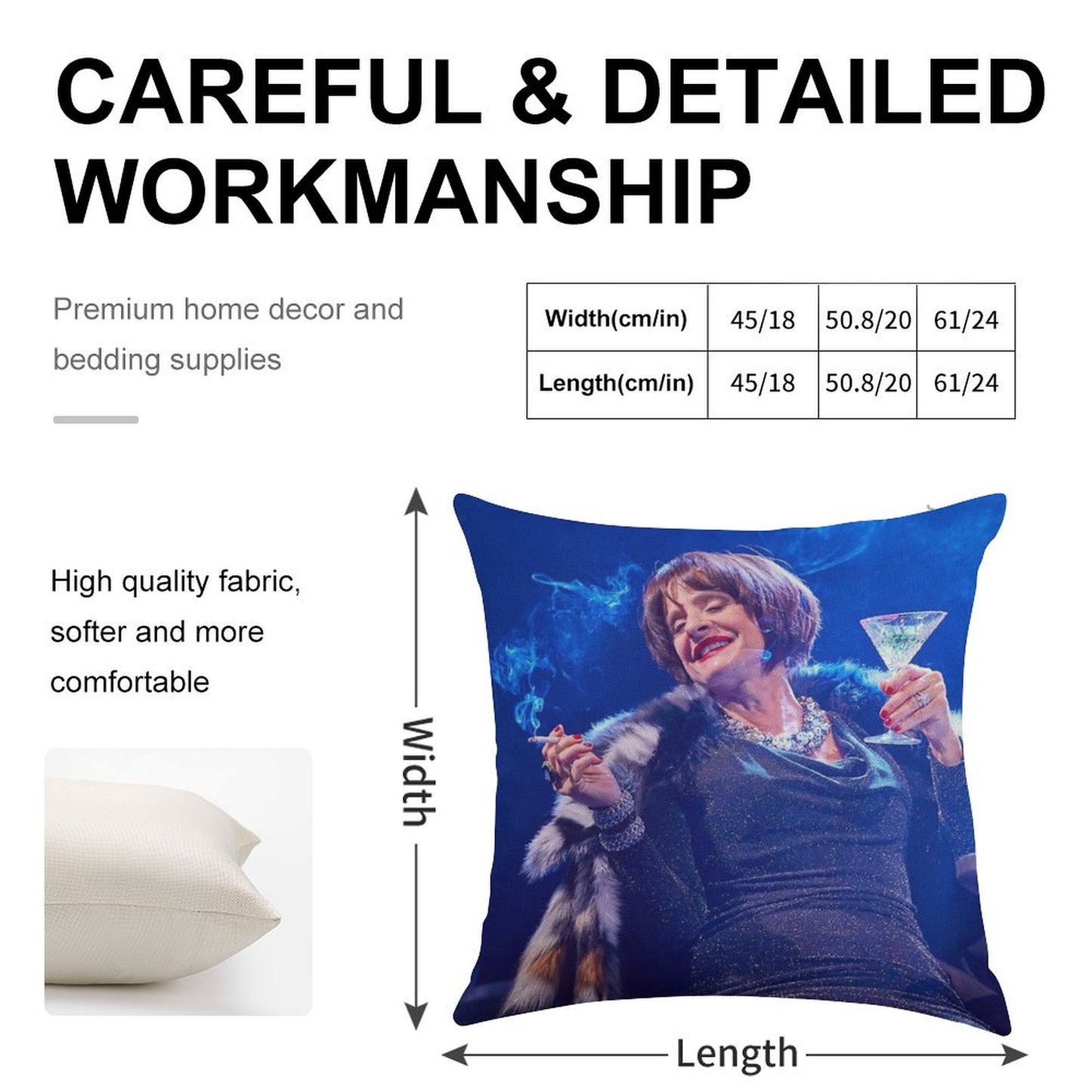 Patti LuPone As Joanne in Company Linen Throw Pillow Cover