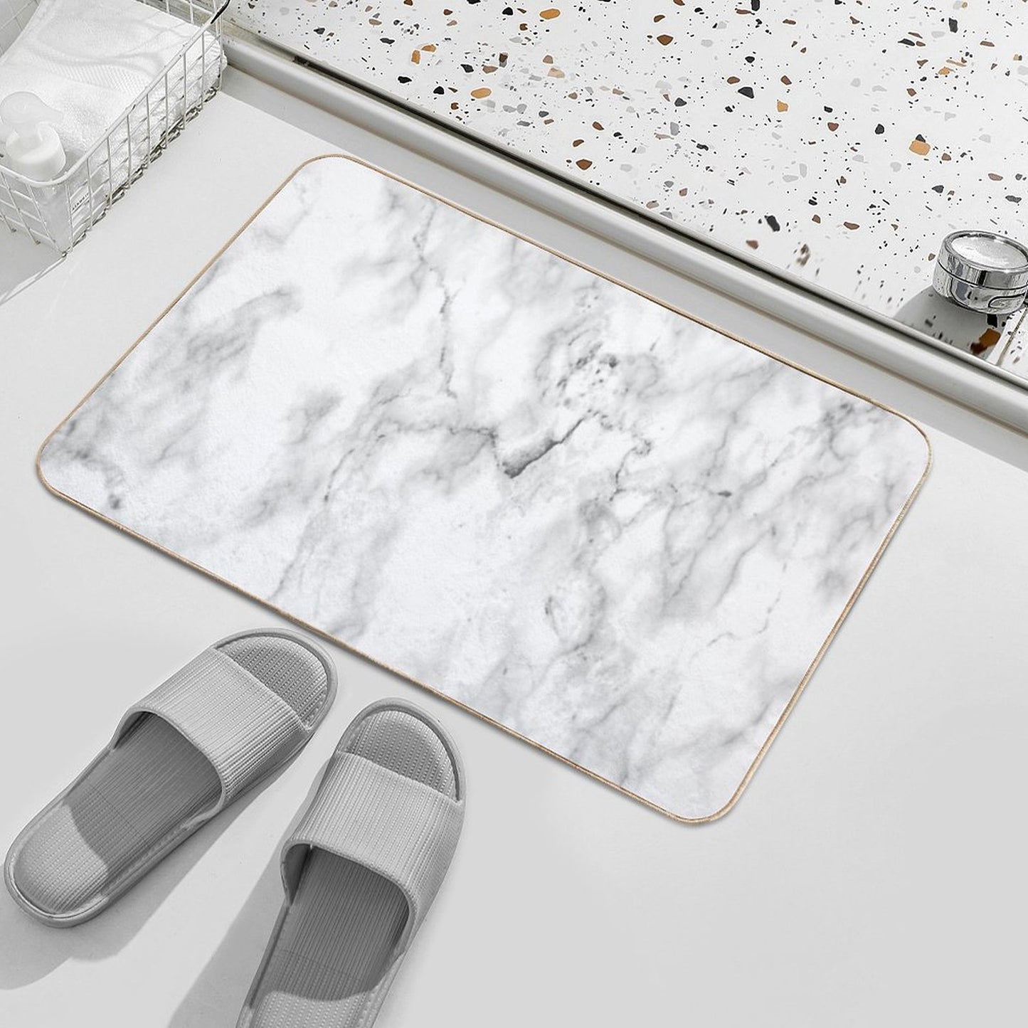 Carrara Marble Bath Mat