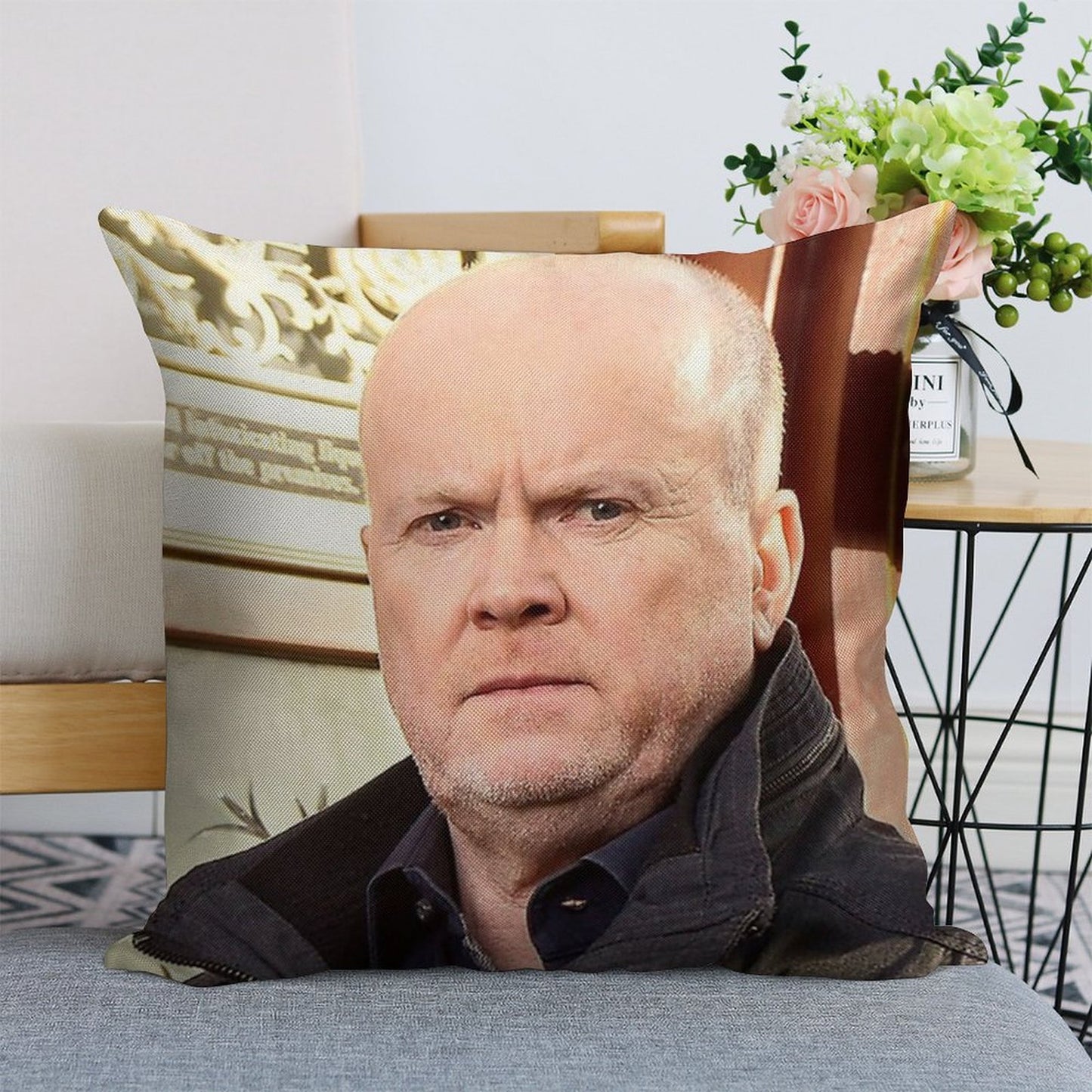 Phil Mitchell Eastenders And British TV Icon (Steve McFadden) Linen Throw Pillow Cover