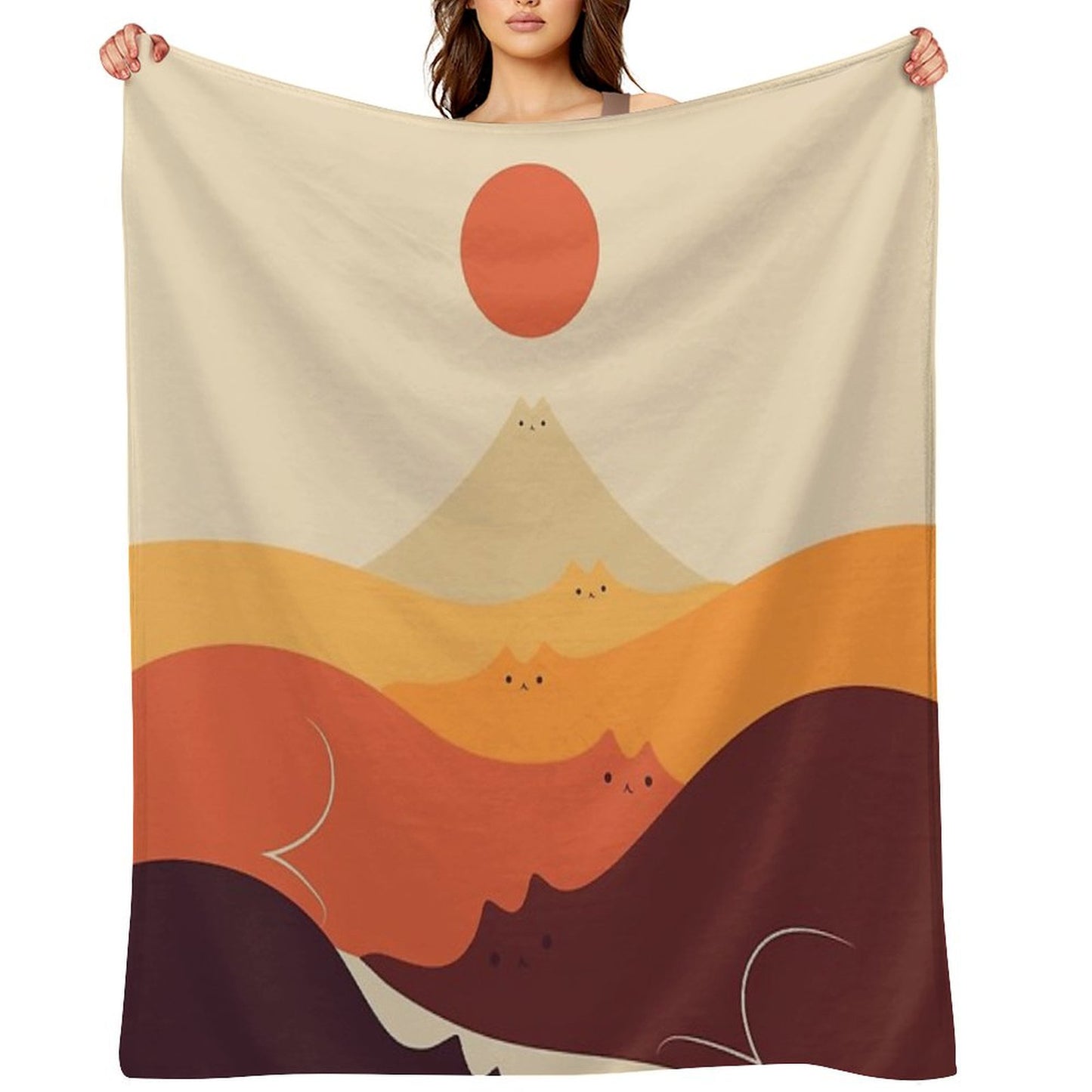 Cat Landscape 87 Throw Blanket