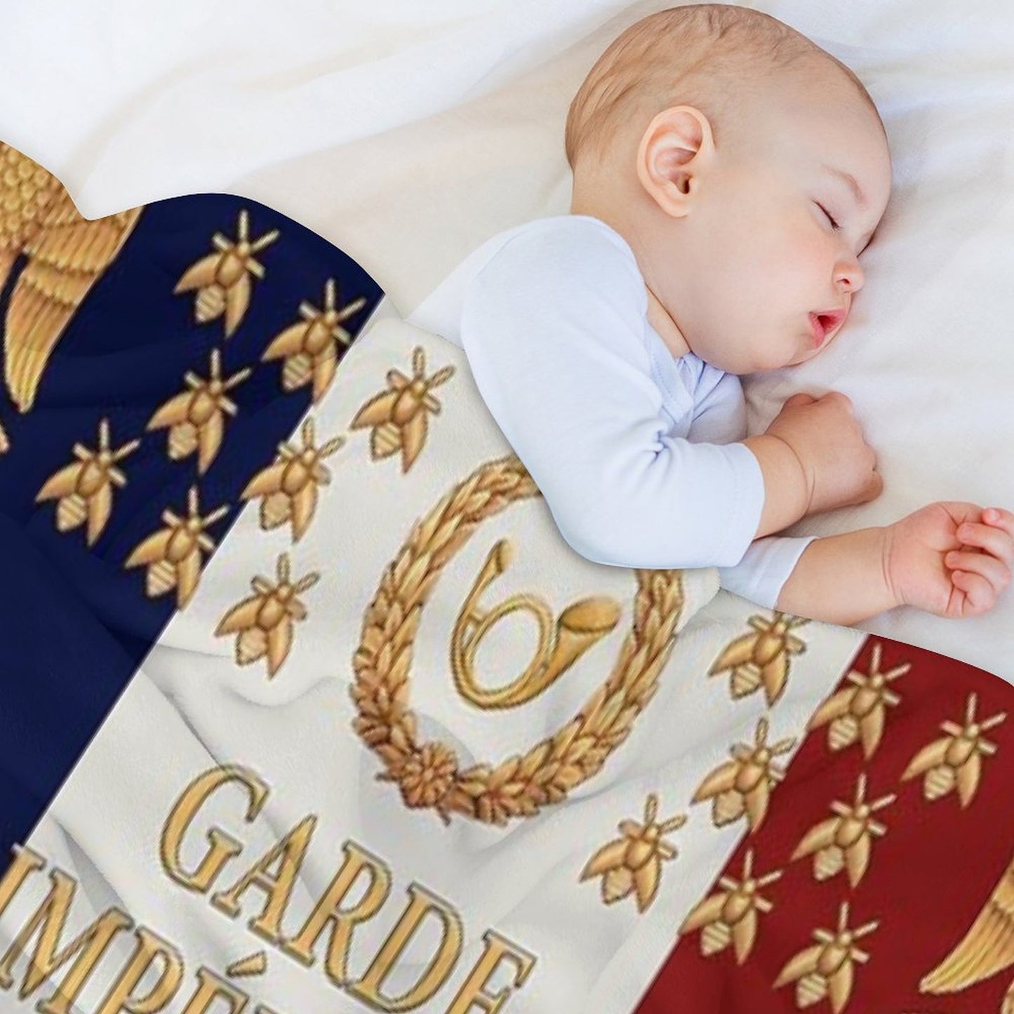 Napoleonic French Flag of The Chasseurs A Cheval De La Garde Throw Blanket