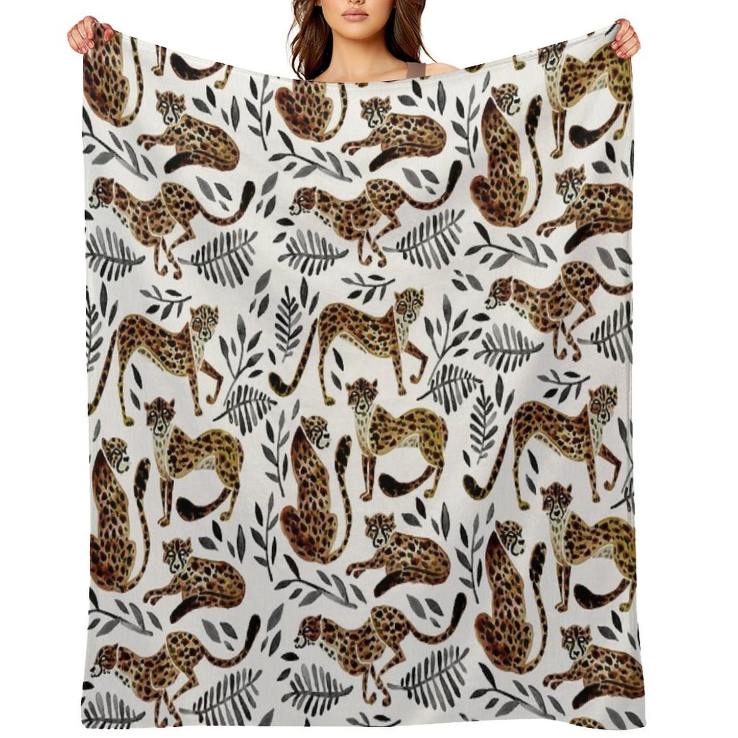 Cheetah Collection – Mocha & Black Palette Throw Blanket