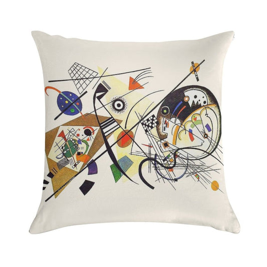 HD. Transverse Lines (1923), by Wassily Kandinsky Soft Short Plush Fabric Throw Pillow