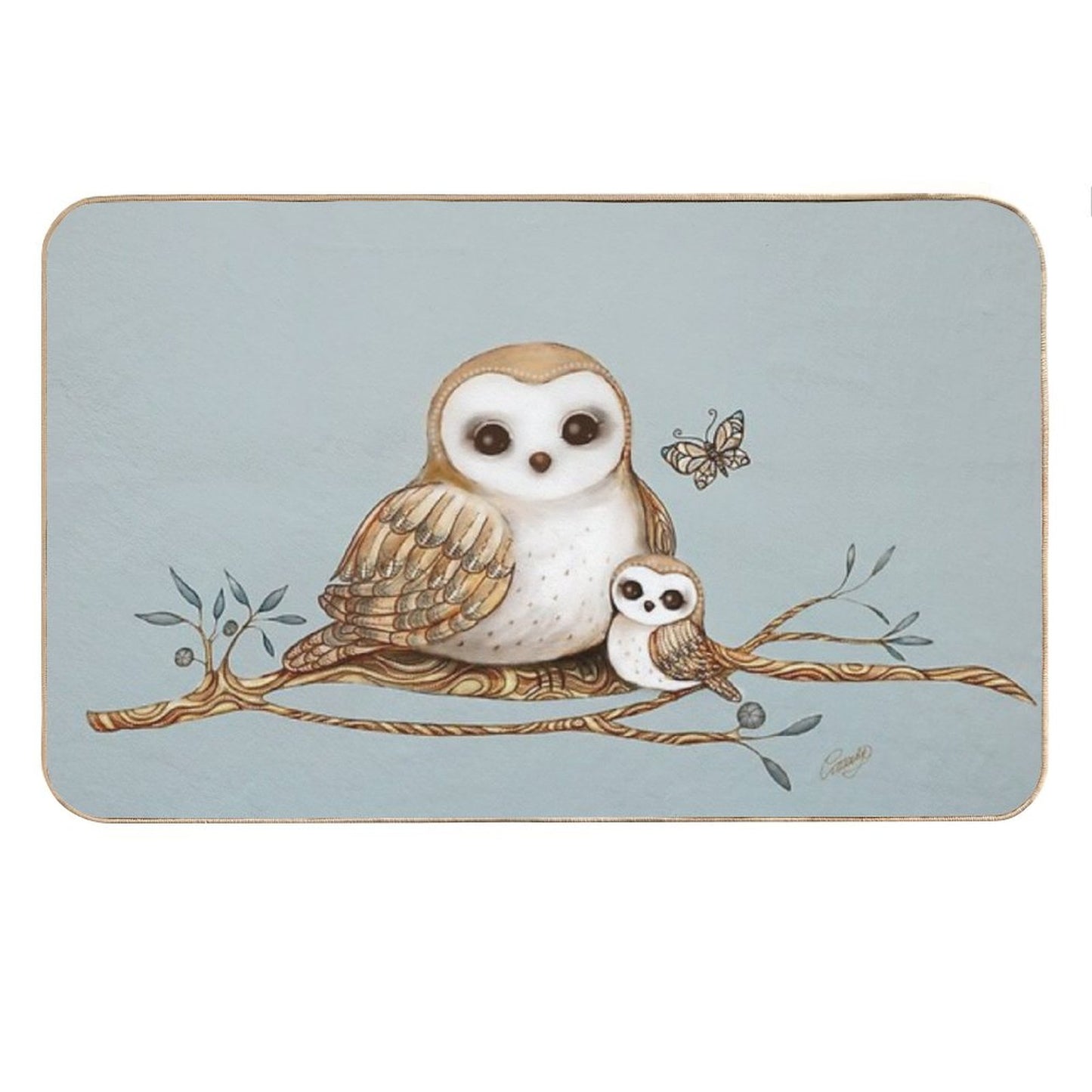 Baby Barn Owl Bath Mat