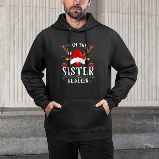 I Am The Sister Reindeer Christmas Family Cotton-Polyester Blend Hoodie