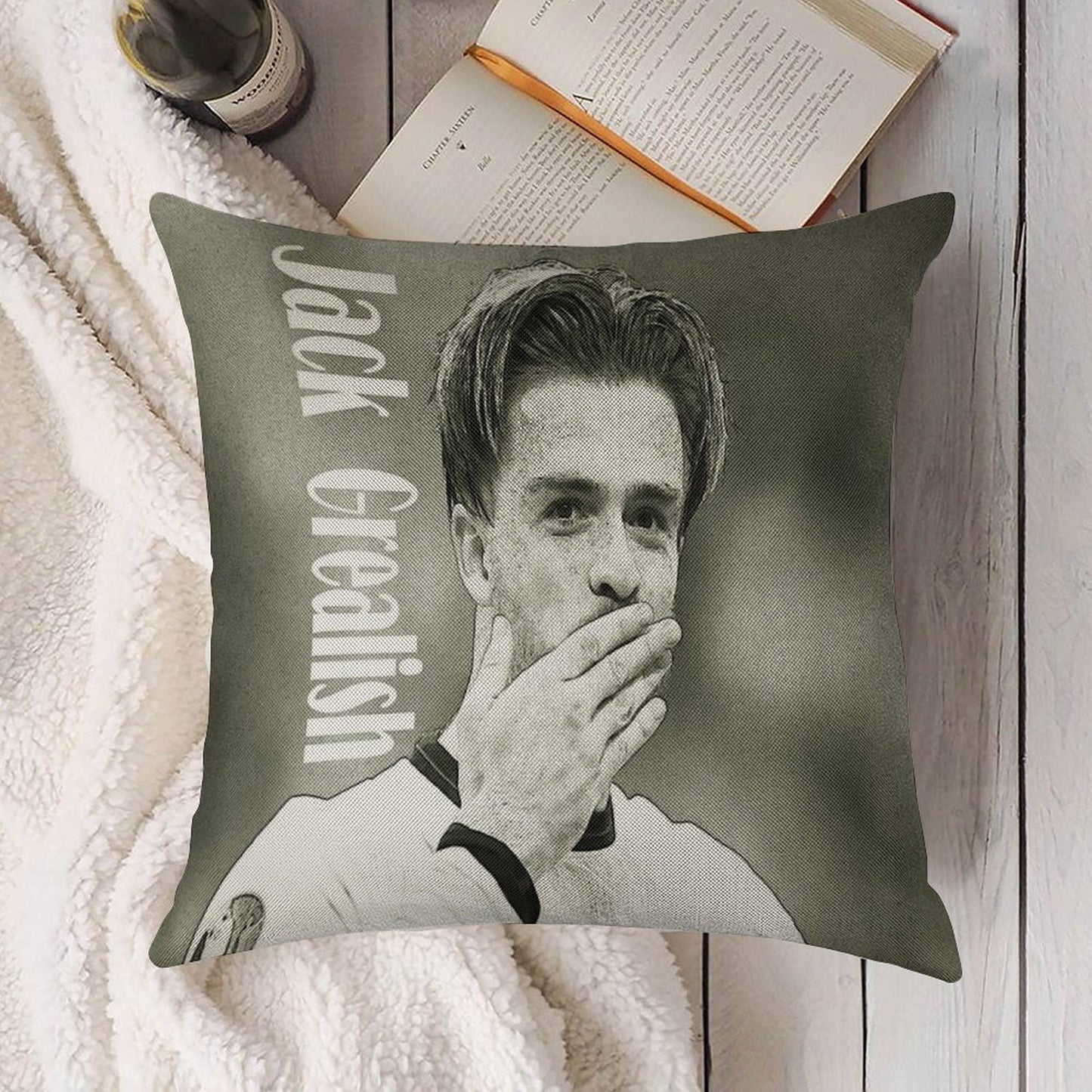 Jack Grealish Linen Throw Pillow Cover