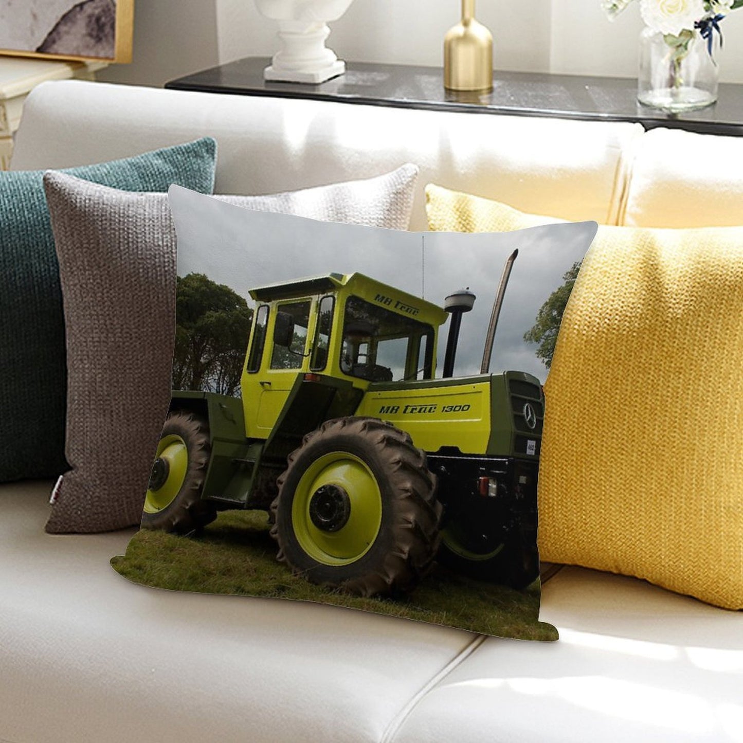 The MB-trac1300 Tractor Soft Skin-Friendly Throw Pillow