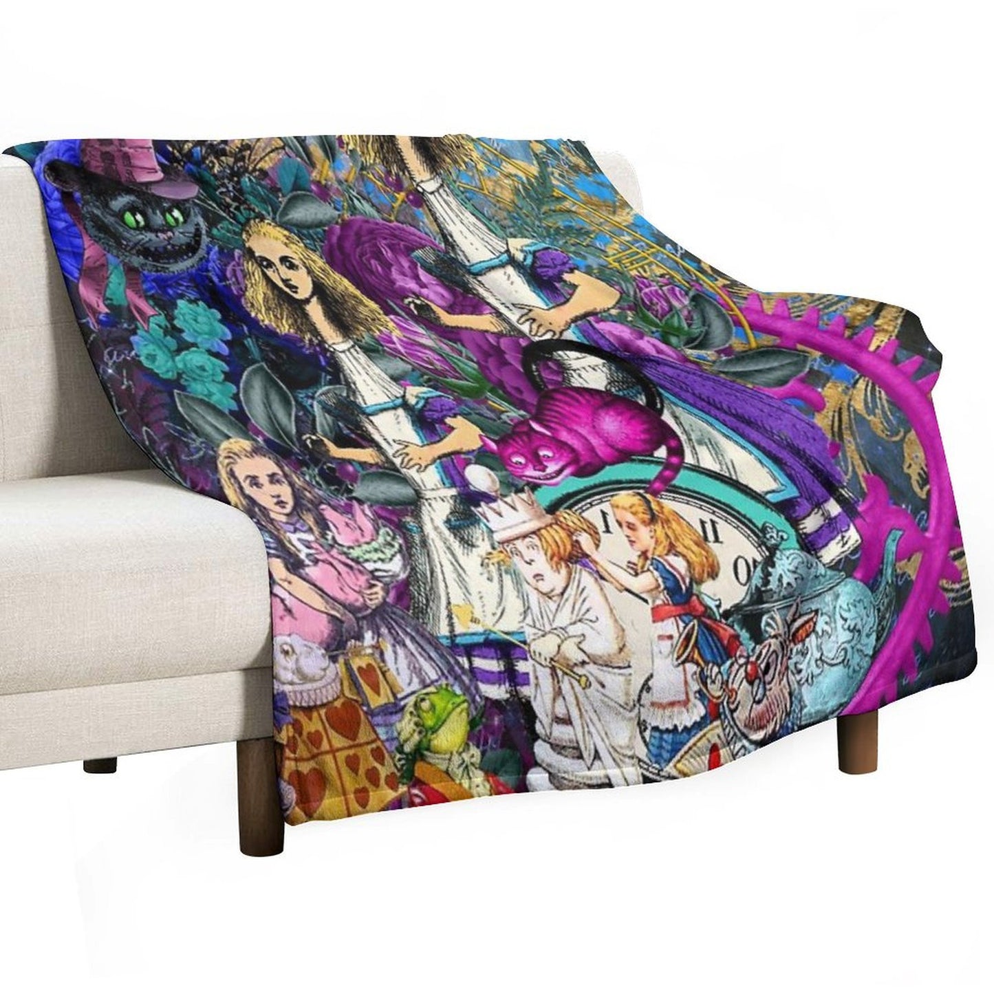 Alice Wonderland, Alice in Vintage Wonderland Throw Blanket