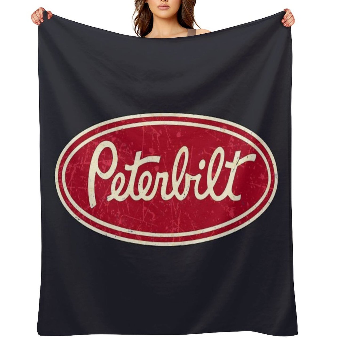 Peterbilt Truck Racing Vintage Throw Blanket