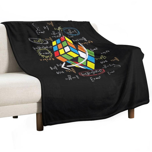 Cool Math Rubik Rubix Rubics Player Cube Math Lovers T-Shirt Throw Blanket