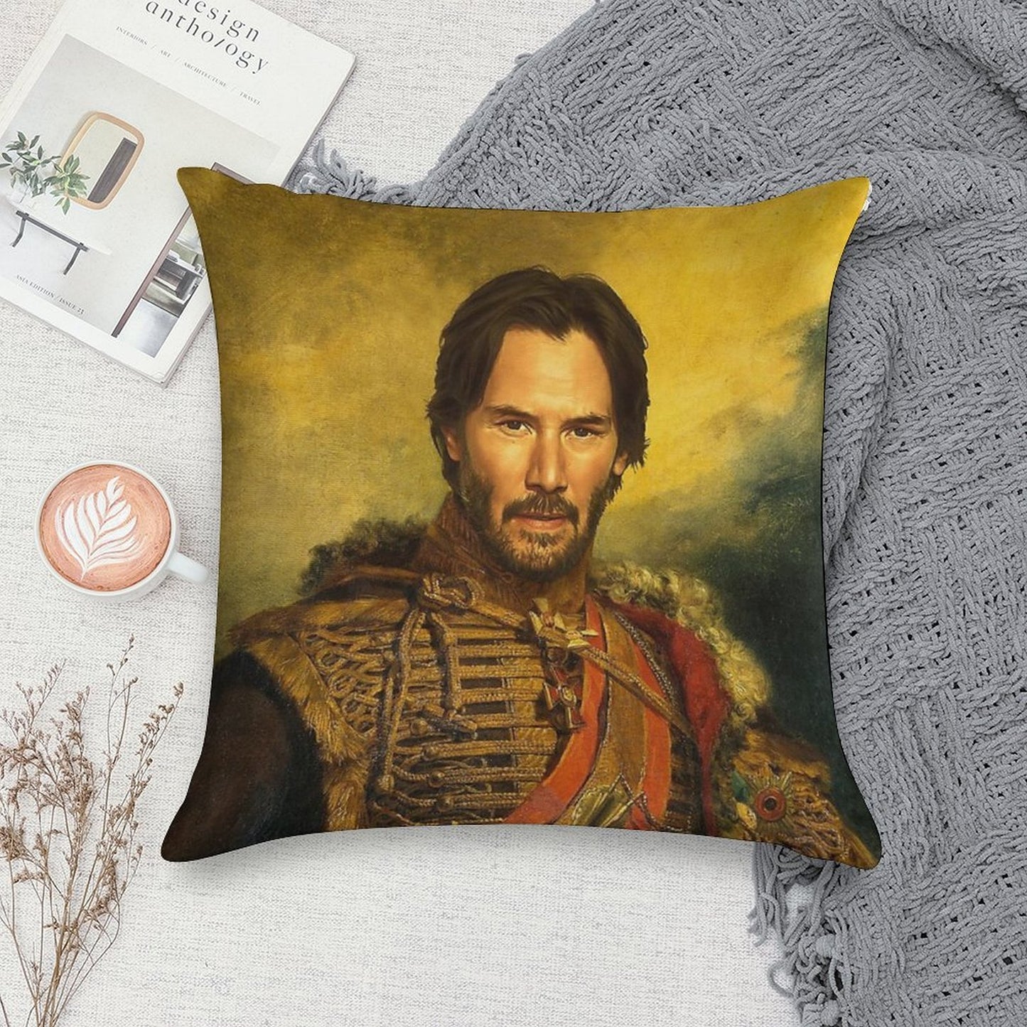 Keanu Reeves - Replaceface Soft Skin-Friendly Throw Pillow