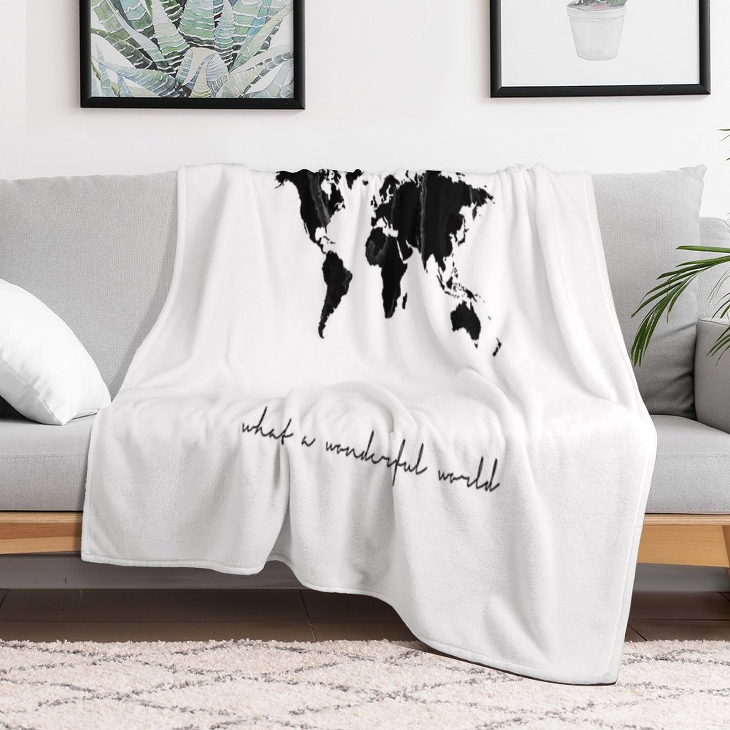 World Map Print, Scandinavian, Nordic, Marble, Fashion Print, Scandinavian Art, Modern Art, Wall Art, Print, Minimalistic, Moder Throw Blanket