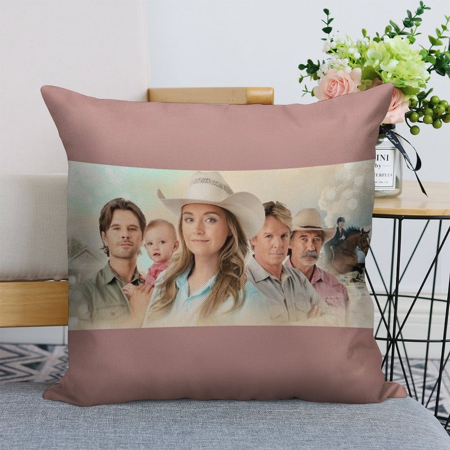 Heartland - Family Linen Throw Pillow Cover