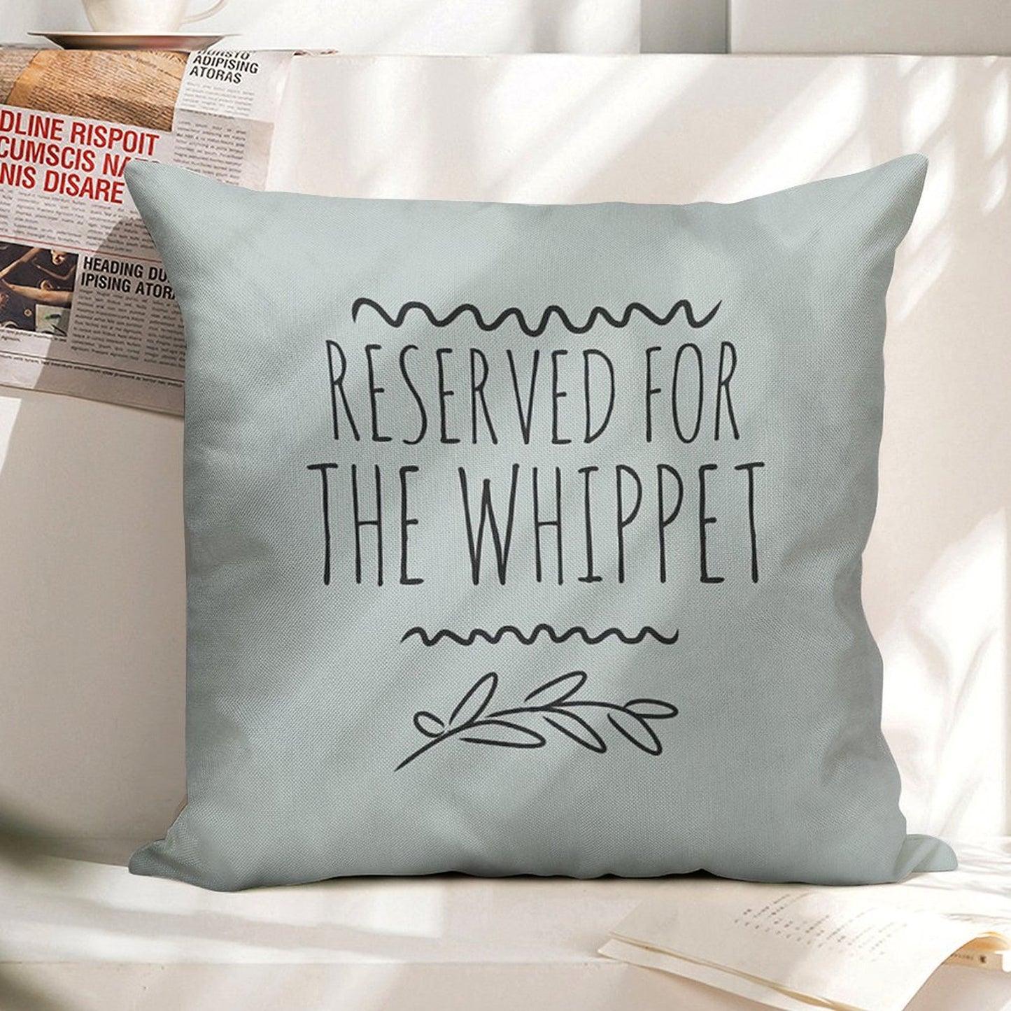 Reserved for The Whippet Linen Throw Pillow Cover