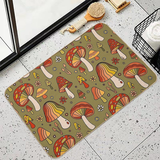 Mushroom Print Bath Mat
