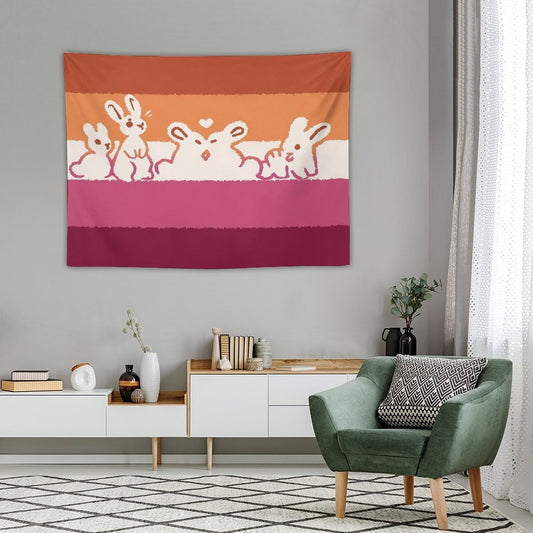 Lesbian Flag Bunnies Tapestry