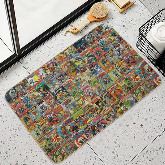 Vintage Comic Book Pattern Bath Mat