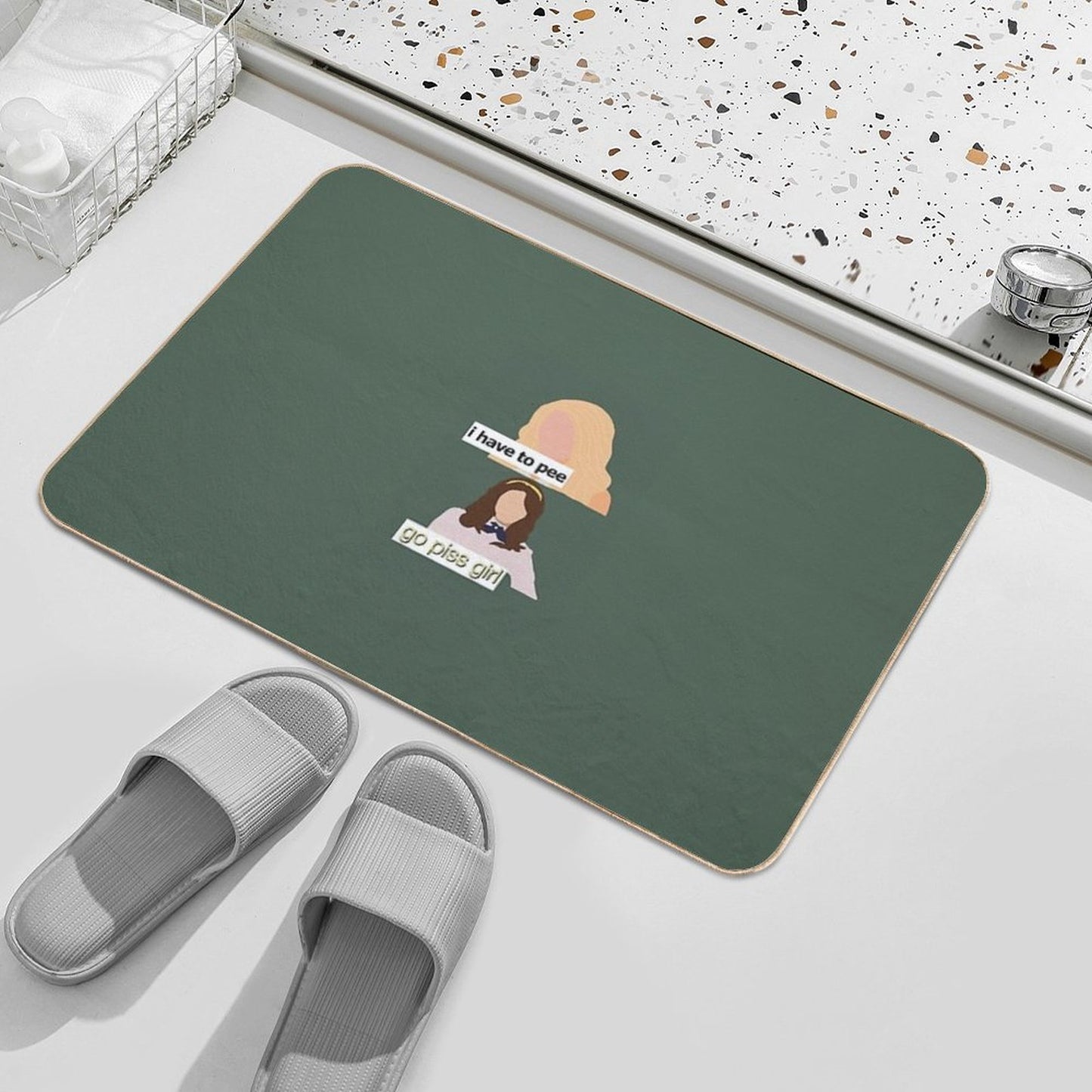 Go Piss Girl (green) Bath Mat