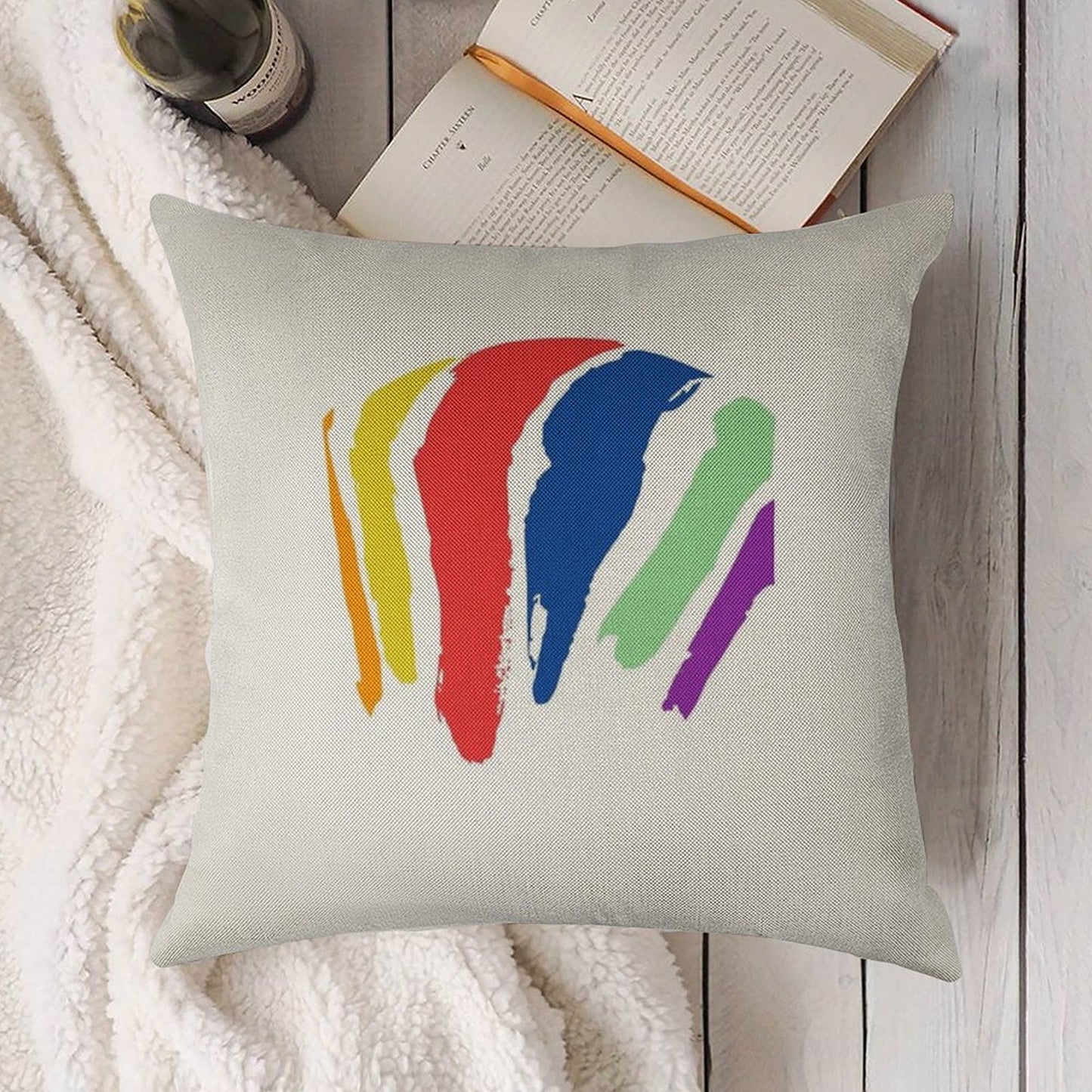 New England Gas Tank, Southie, Boston, South Boston, Massachusetts Linen Throw Pillow Cover