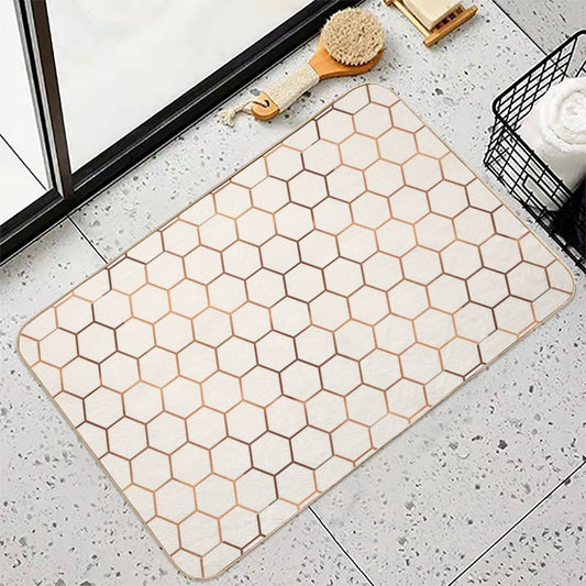 Rose Gold Copper Honeycomb Bath Mat