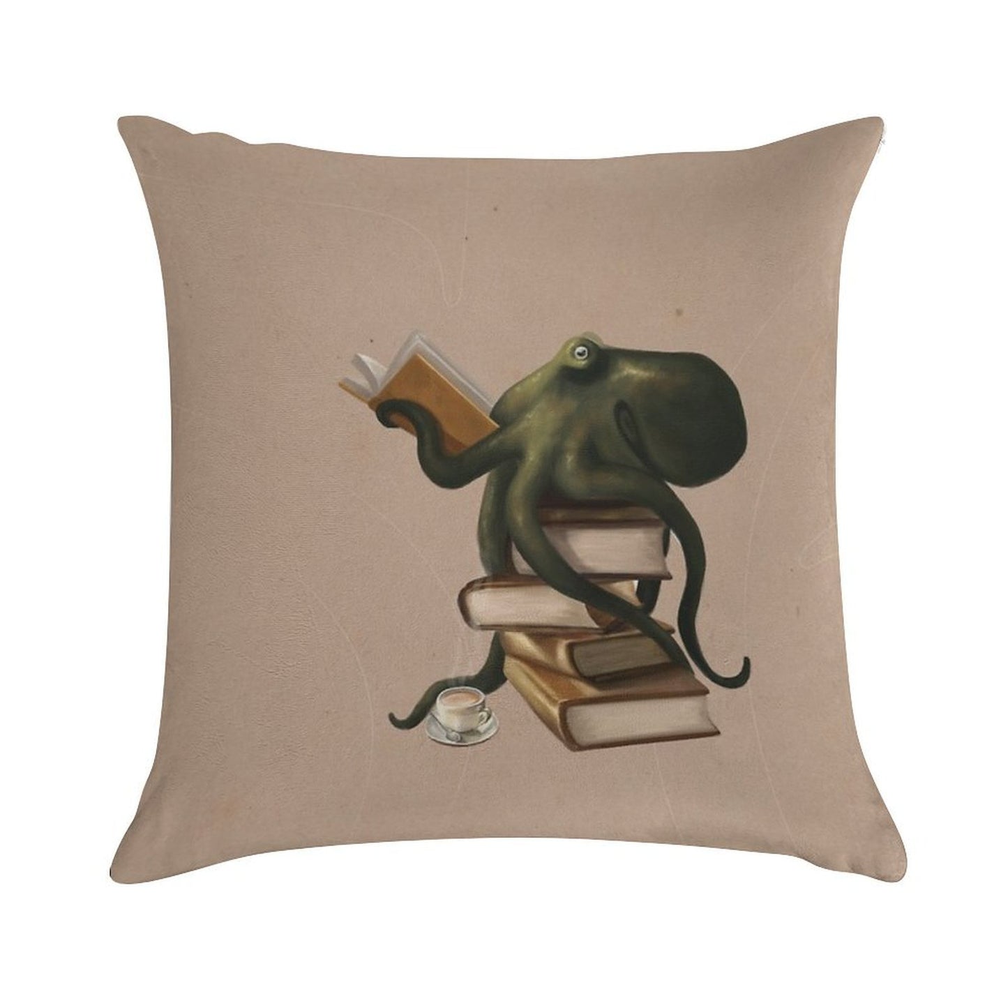 Well-Read Octopus Soft Durable Construction Throw Pillow