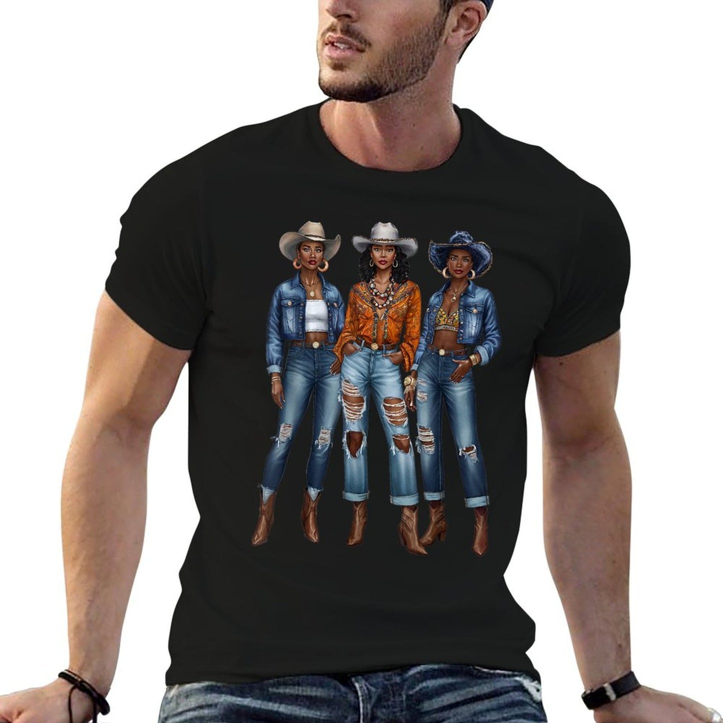 Black Cowgirl Vibes Melanin Black History Texas Slim-fit Cut T-Shirt