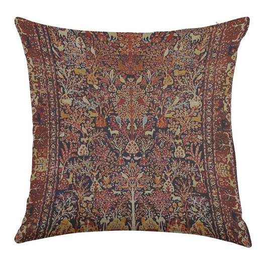 Persian Vintage Antique Carpet Nature Fine Art Linen Throw Pillow Cover