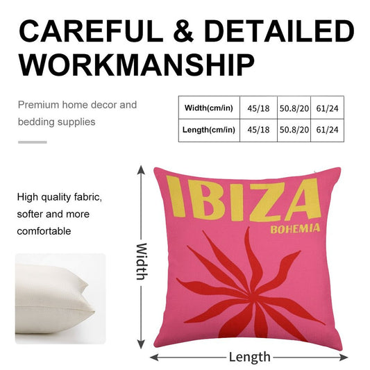 Ibiza Bohemia Print Linen Throw Pillow Cover