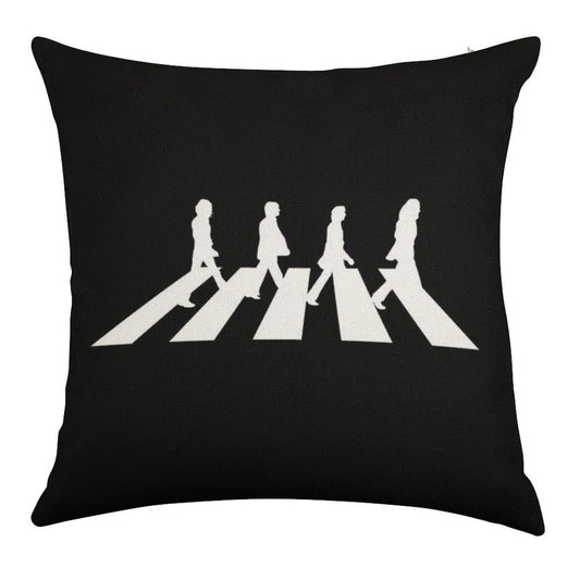 Minimalistic Abbey Road Linen Throw Pillow Cover
