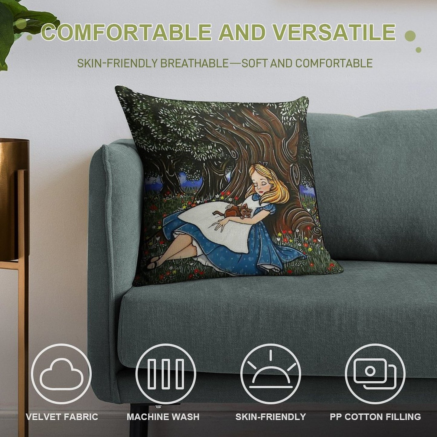 - Alice #2 - Soft Easy Maintenance Throw Pillow