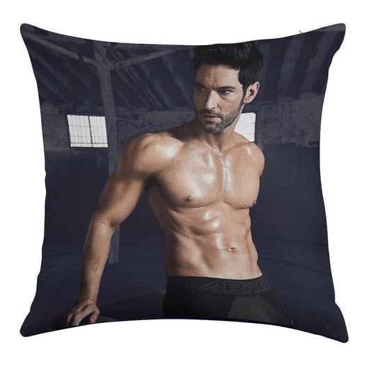 Tom Ellis Linen Throw Pillow Cover