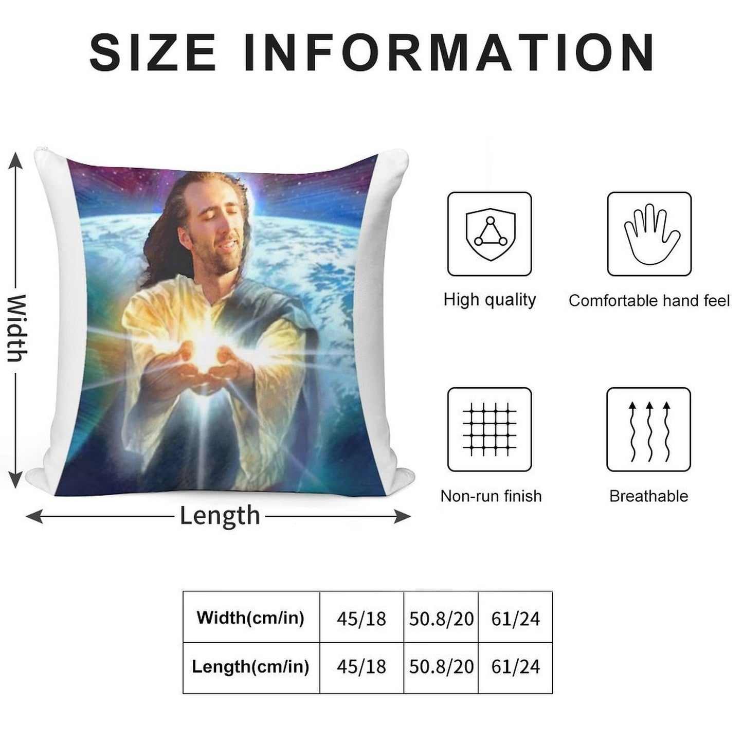 Jesus Cage Soft Skin-Friendly Throw Pillow