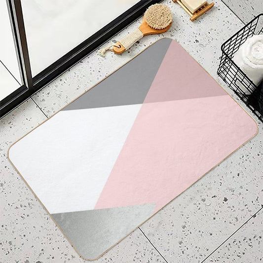 Geometrics - Grey Blush Silver Bath Mat