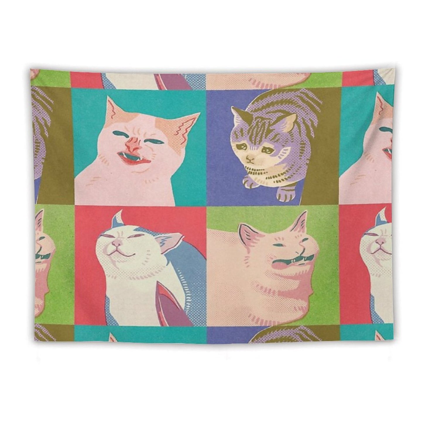 Four Meme Cats of The Apocalypse Tapestry